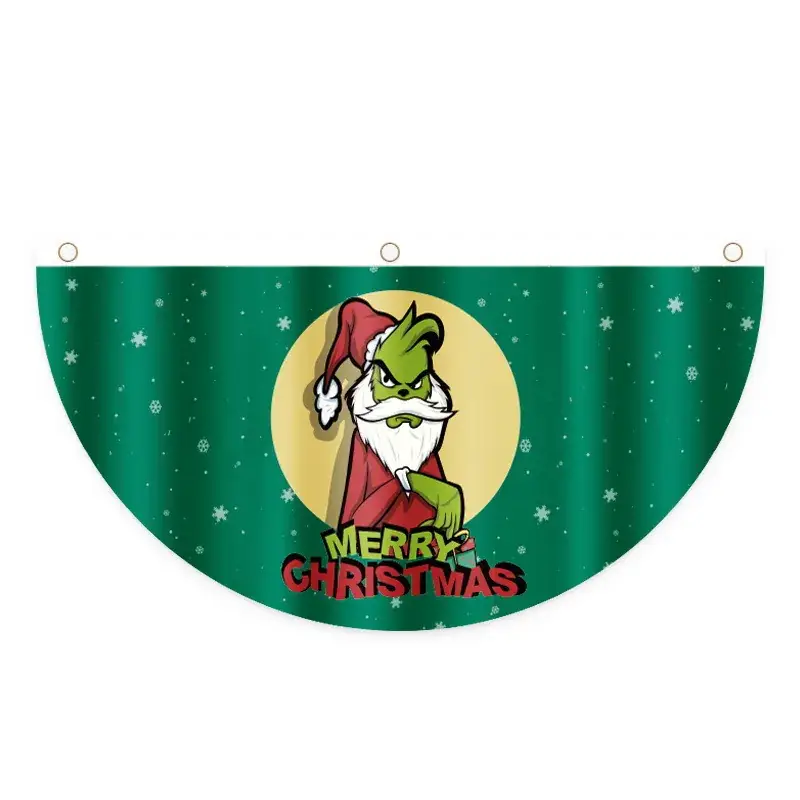 Christmas Decorated Half Flag Hanging Decor - Image 8
