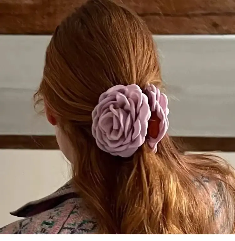 Red 3D Rose Hair Clip for Women — feature 11