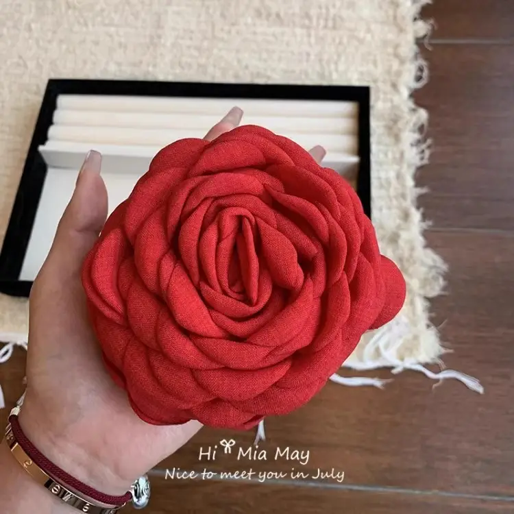 Red 3D Rose Hair Clip for Women — feature 18