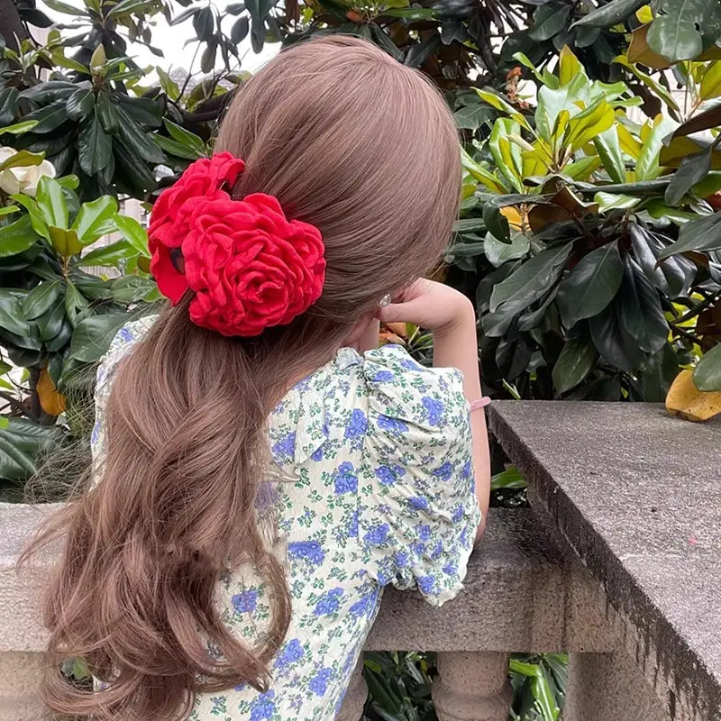 Red 3D Rose Hair Clip for Women — feature 21