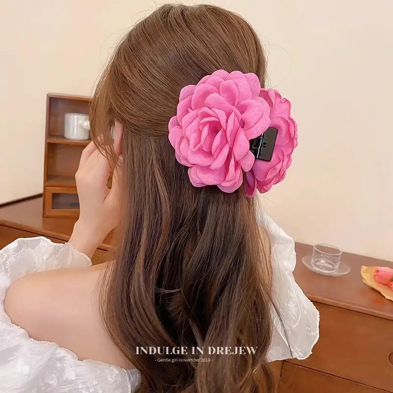 Red 3D Rose Hair Clip for Women - Image 3