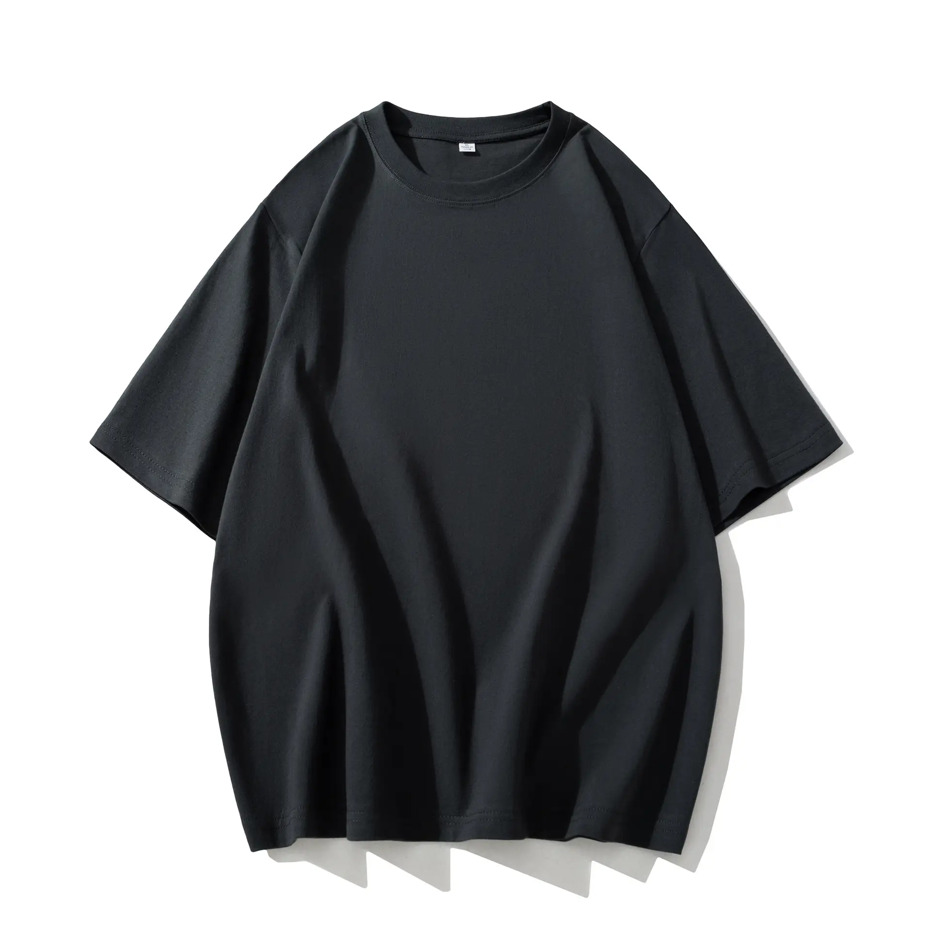 Men Cotton T-Shirt Drop Shoulder Round Neck Half Sleeve Light Blue - Image 12