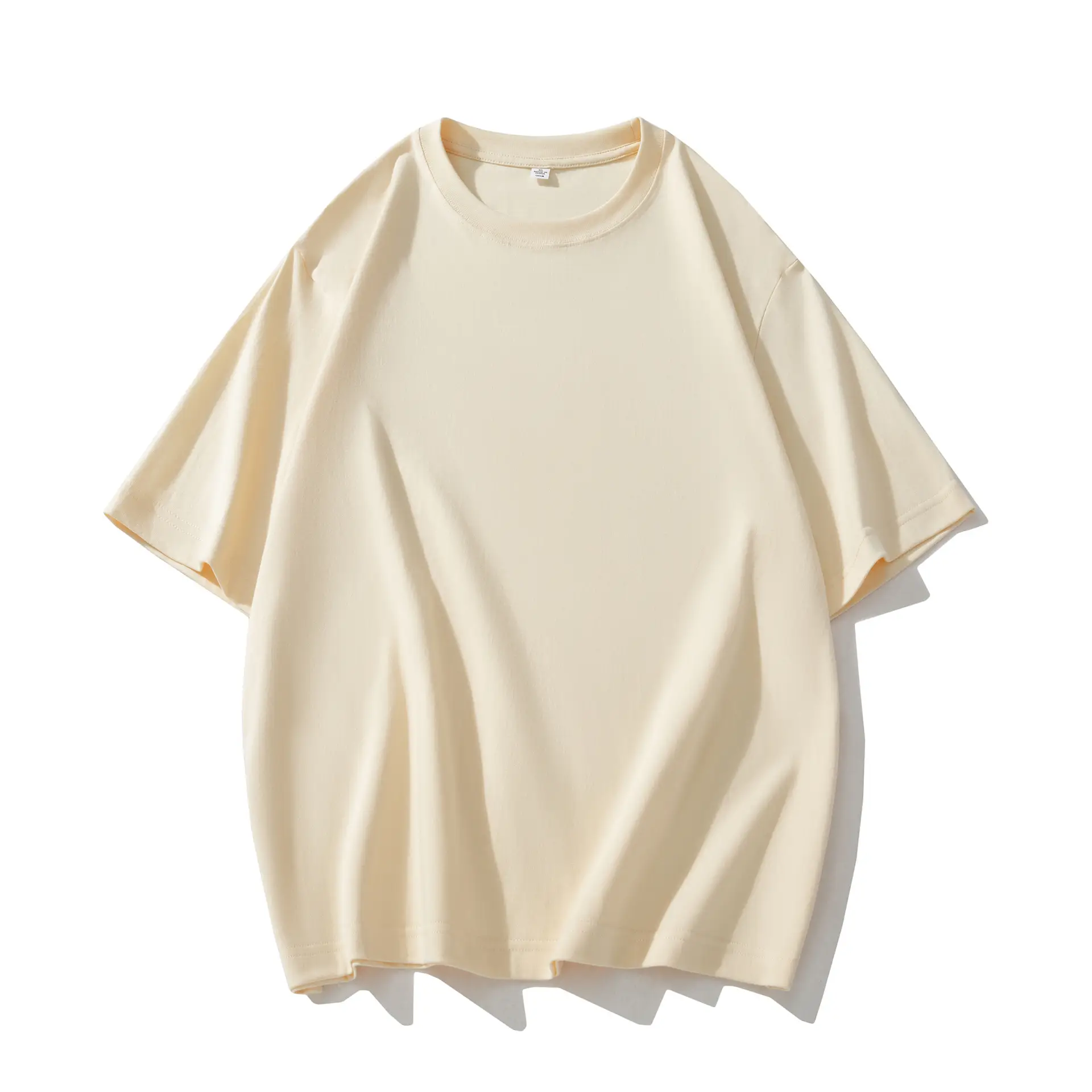 Men Cotton T-Shirt Drop Shoulder Round Neck Half Sleeve Light Blue - Image 13