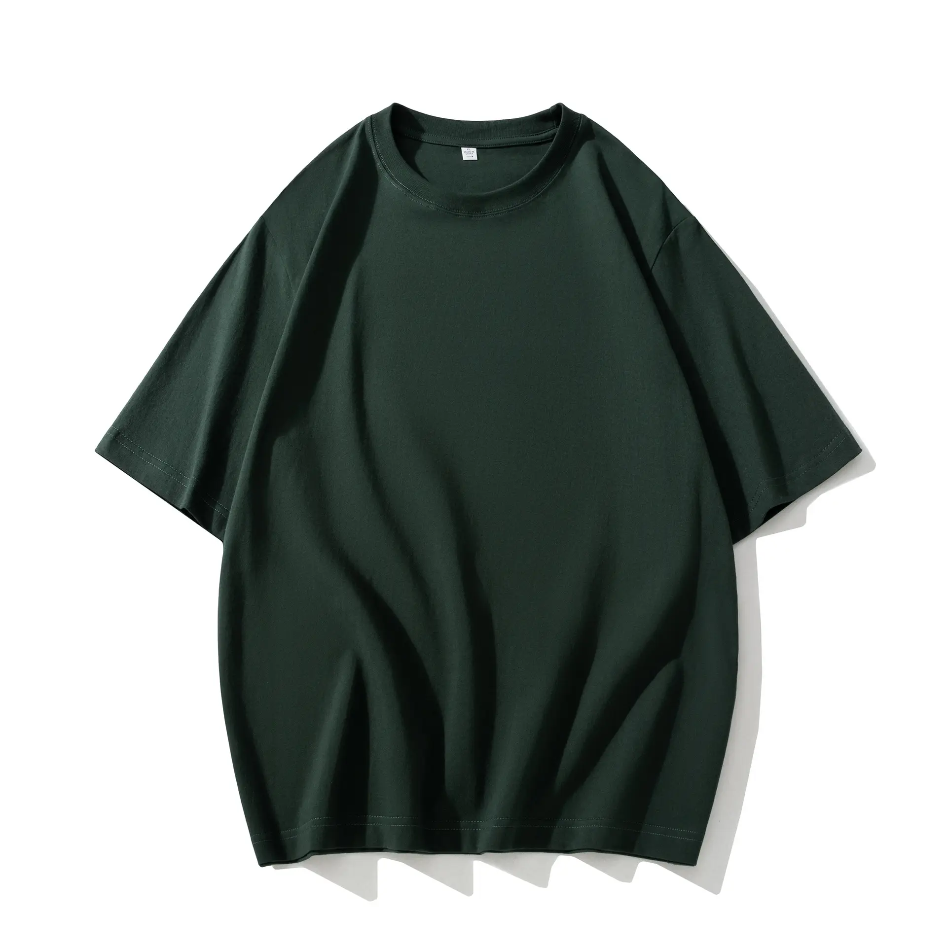 Men Cotton T-Shirt Drop Shoulder Round Neck Half Sleeve Light Blue - Image 16