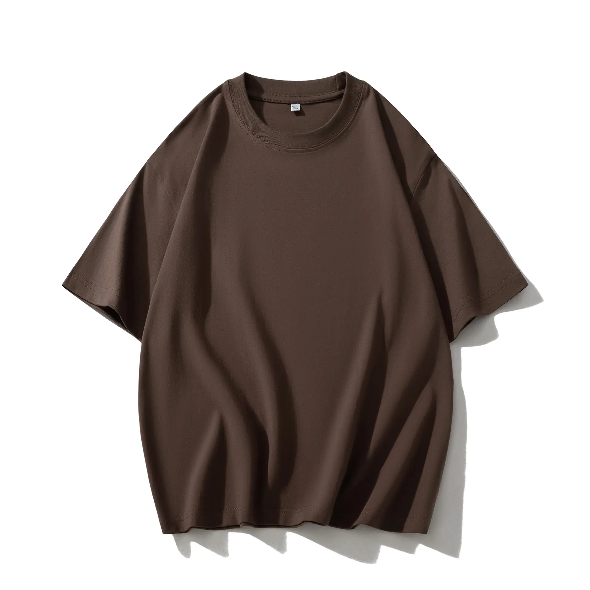 Men Cotton T-Shirt Drop Shoulder Round Neck Half Sleeve Light Blue - Image 2