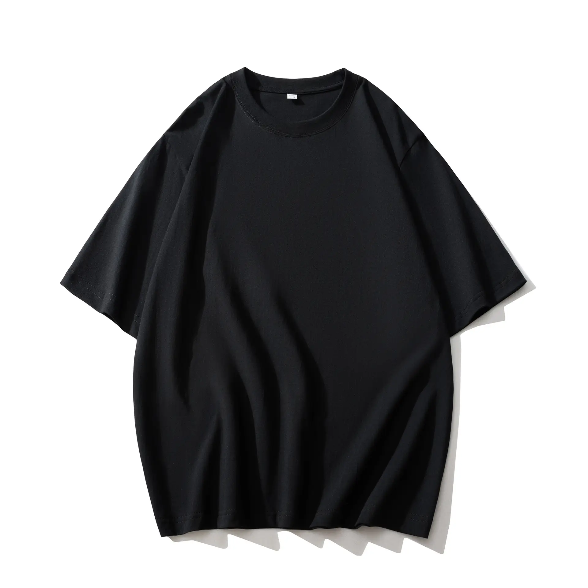 Men Cotton T-Shirt Drop Shoulder Round Neck Half Sleeve Light Blue - Image 8