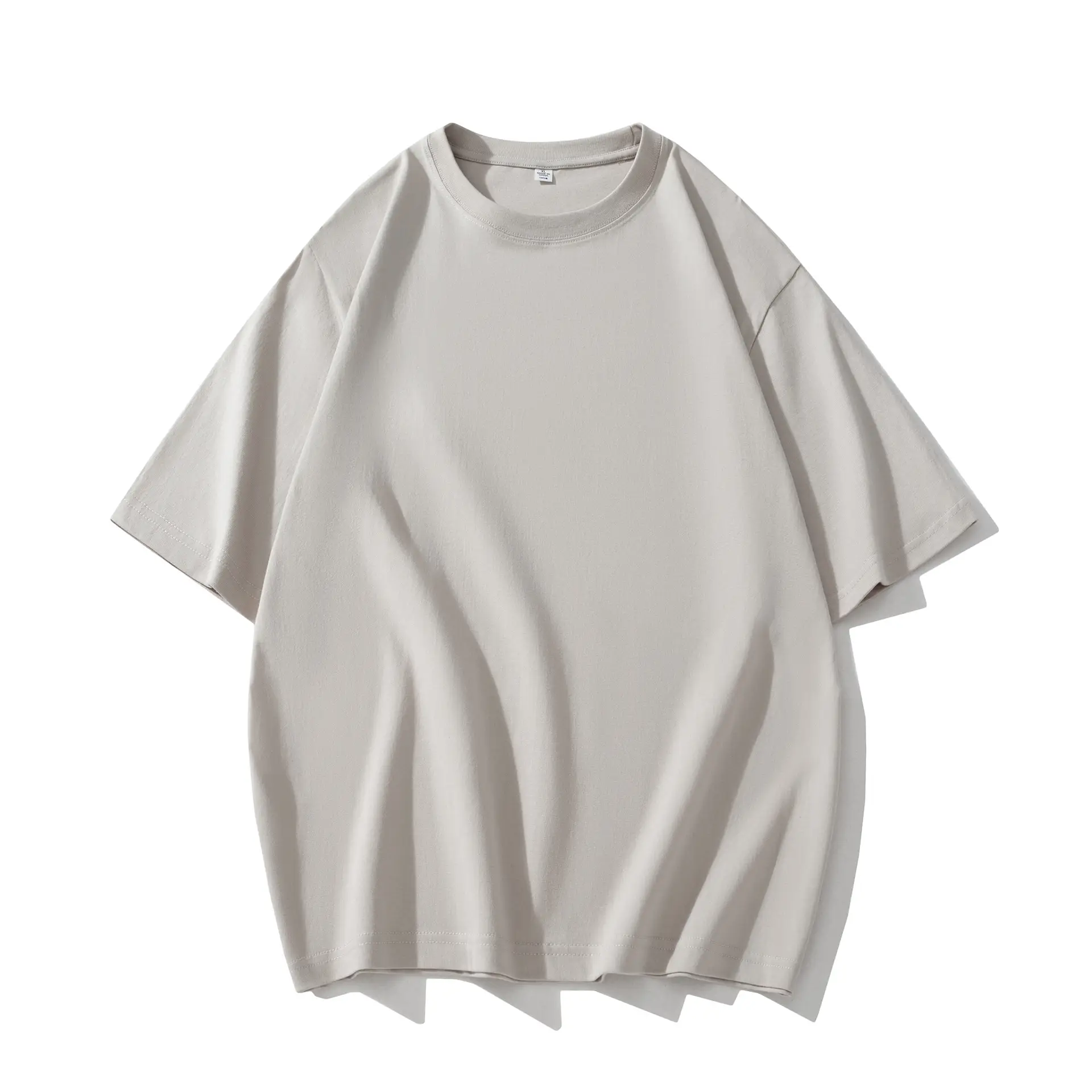 Men Cotton T-Shirt Drop Shoulder Round Neck Half Sleeve Light Blue - Image 9