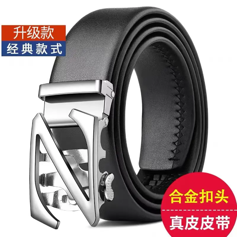Men's Leather Belt with Automatic Buckle & Cowhide - Image 2