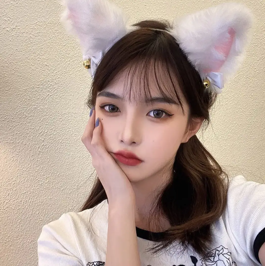 Plush Cat & Fox Hairbands with Gold Beads - Image 13