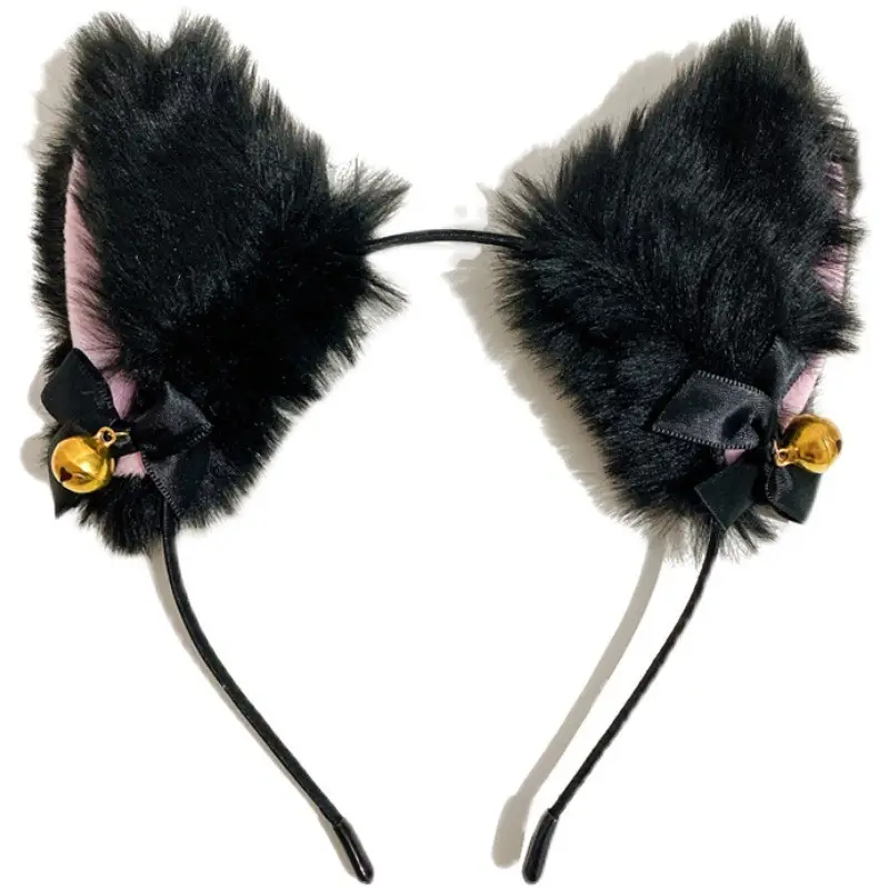 Plush Cat & Fox Hairbands with Gold Beads - Image 16