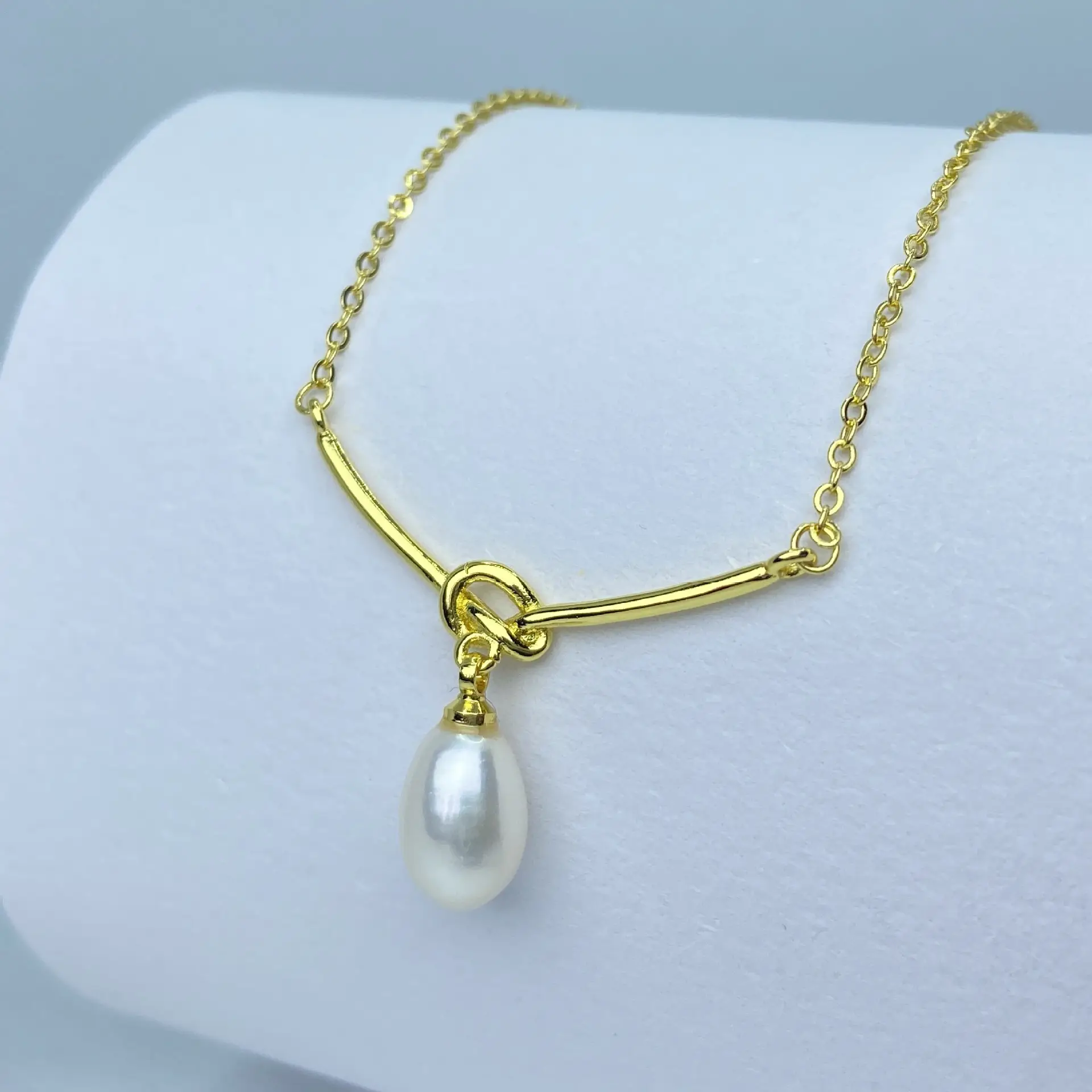 French Knot Pearl Necklace Female Niche Design Light Luxury All-match Clavicle Chain Finished Empty Bracket Factory Direct Pearl - Image 4
