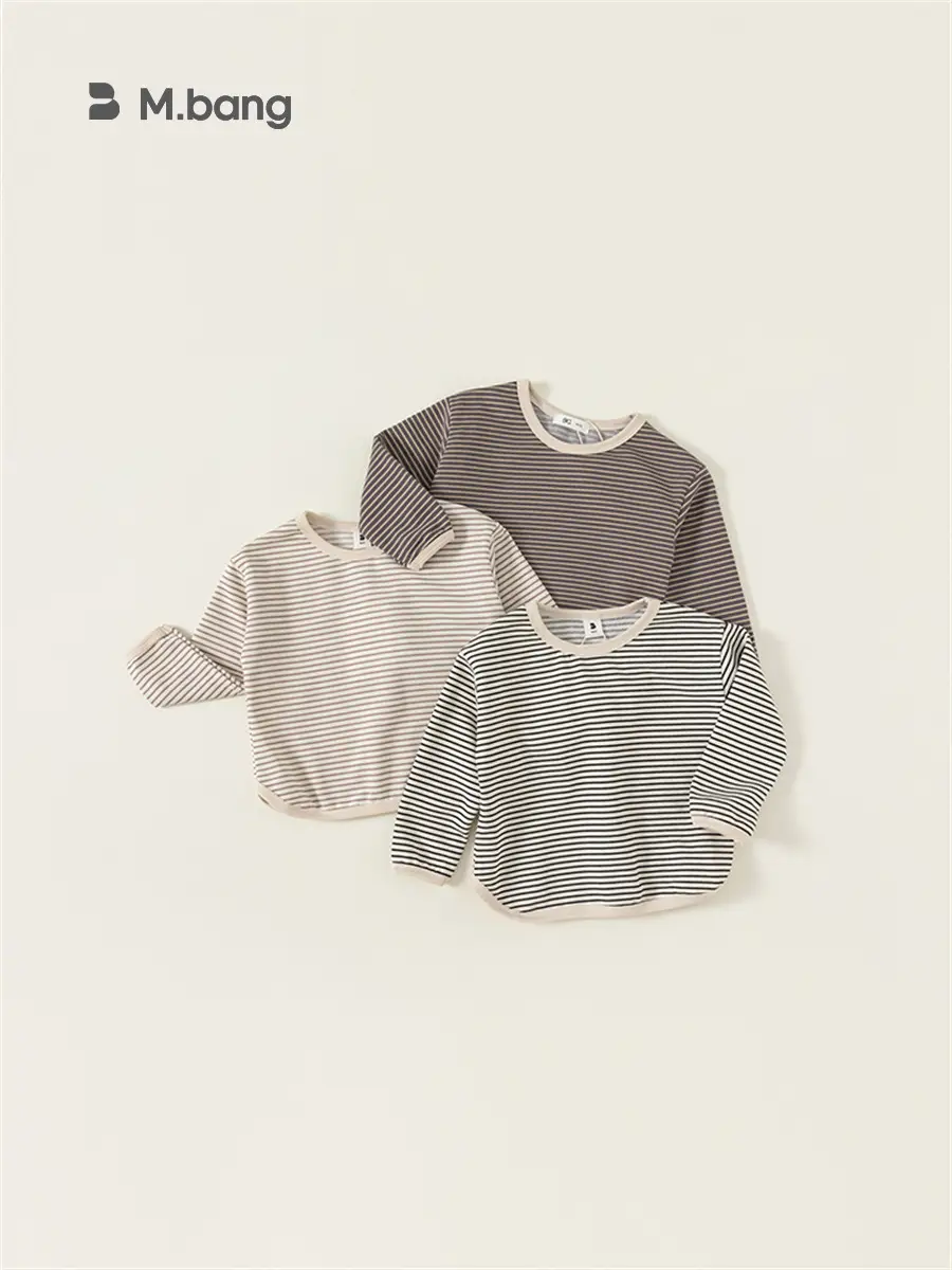 Bangxuan Boys Striped T-Shirt Spring Autumn Casual Wear - Image 4