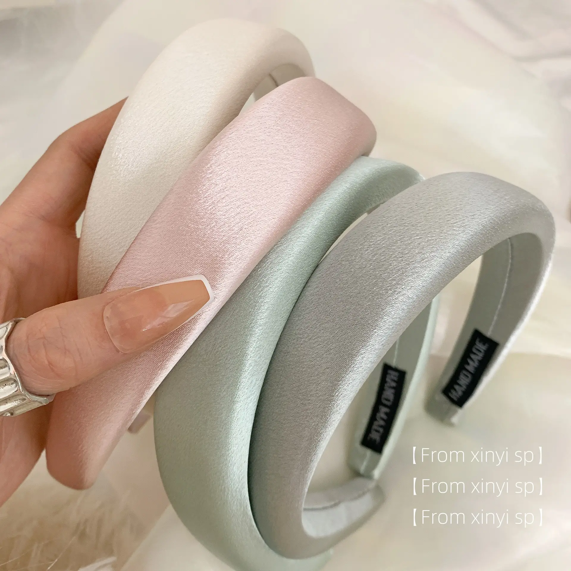 South Korea Pearl Acetate Satin Hairpin Headband Set — feature 14