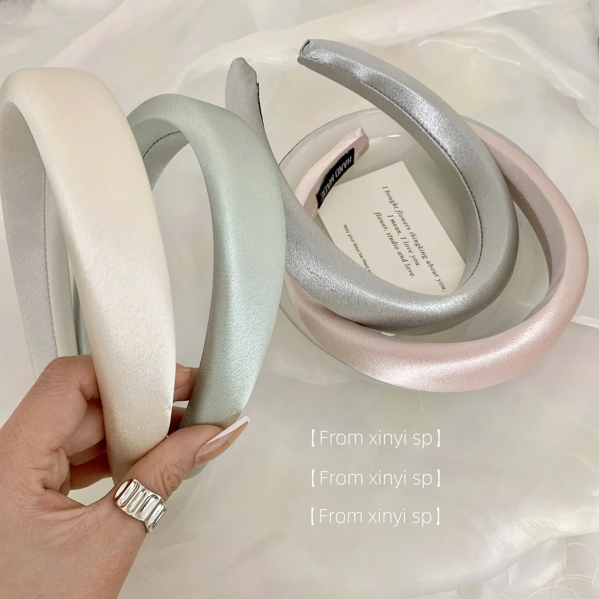 South Korea Pearl Acetate Satin Hairpin Headband Set — feature 16
