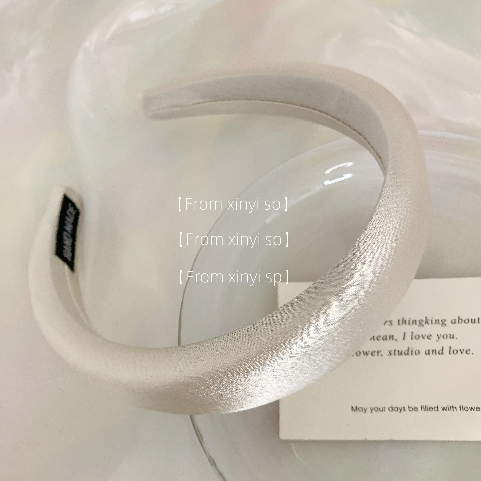 South Korea Pearl Acetate Satin Hairpin Headband Set - Image 3