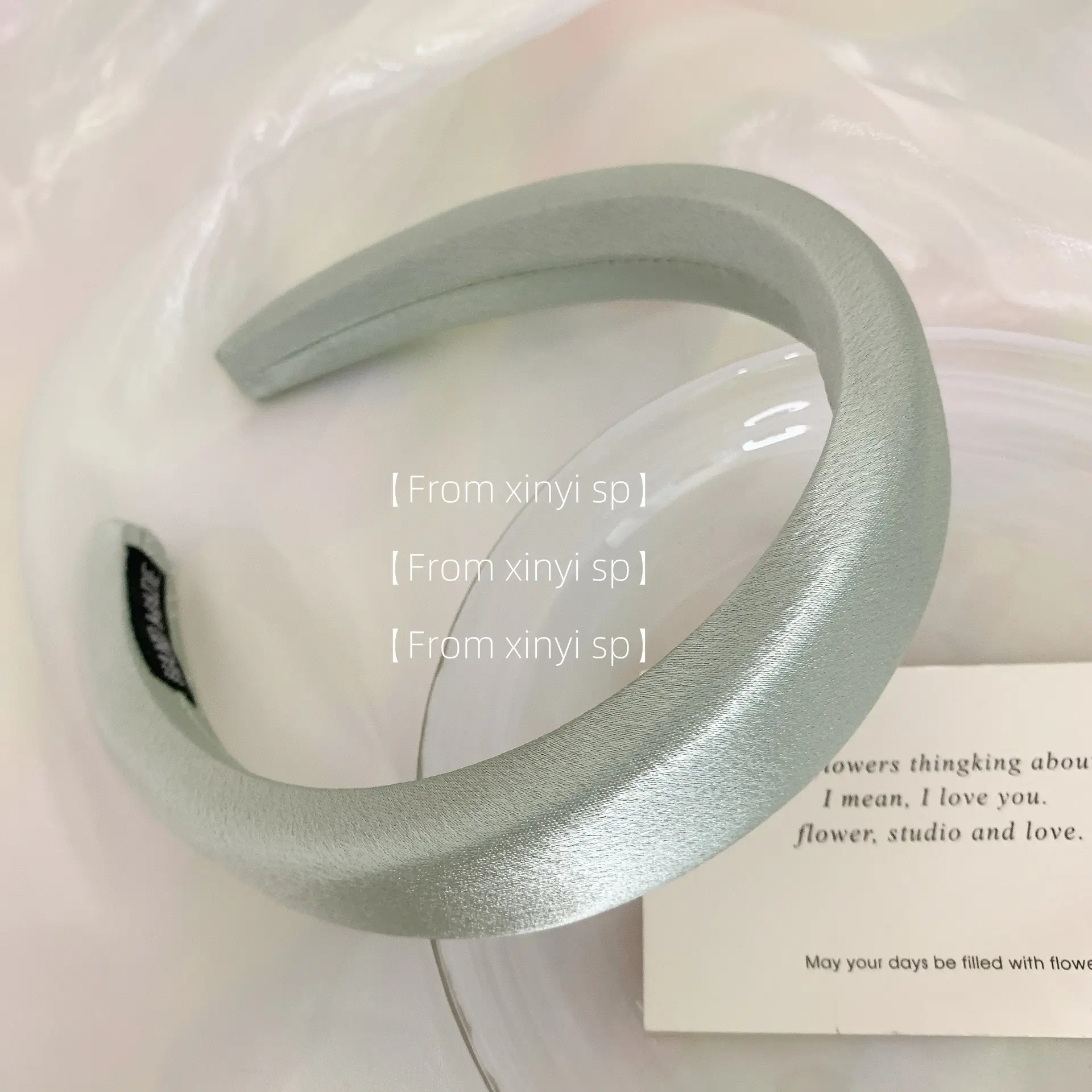 South Korea Pearl Acetate Satin Hairpin Headband Set - Image 4