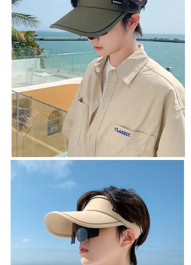 Men UV Sun Hat with Sunglasses Beige — feature 12