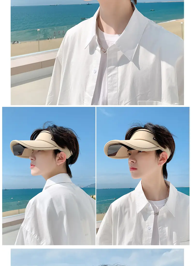Men UV Sun Hat with Sunglasses Beige — feature 13