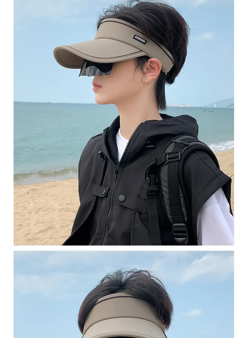 Men UV Sun Hat with Sunglasses Beige — feature 14