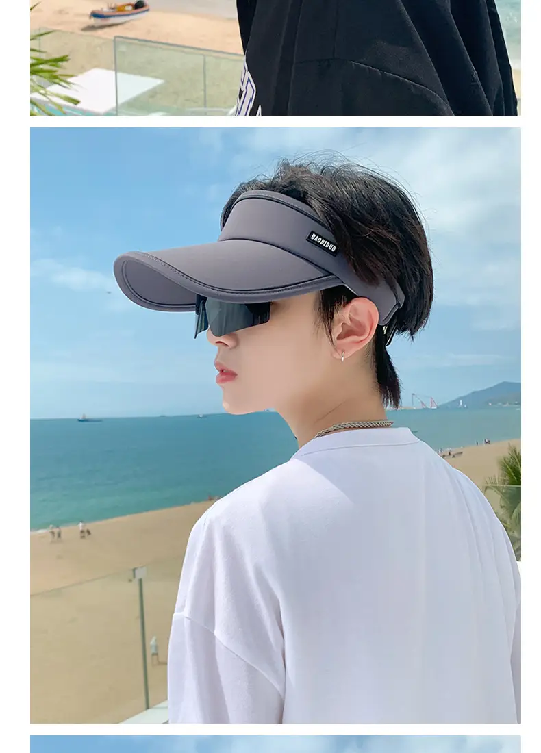 Men UV Sun Hat with Sunglasses Beige — feature 17