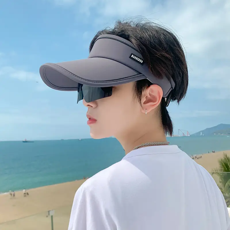 Men UV Sun Hat with Sunglasses Beige - Image 2