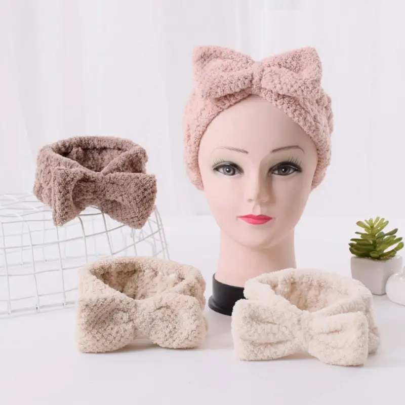 Coral Fleece Bow Headband for Girls - Image 7