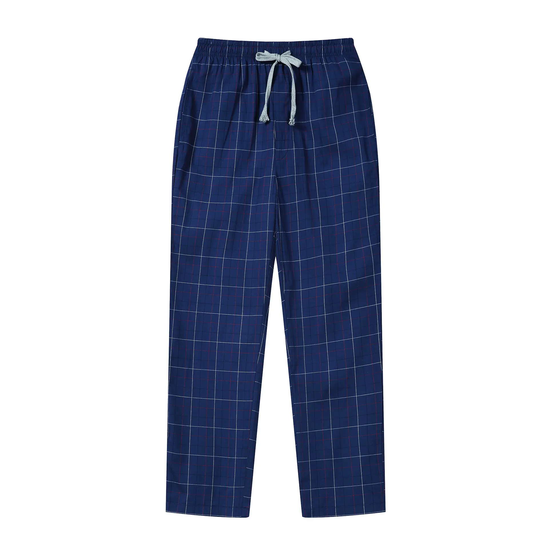 Men Cotton Plaid Pajamas Air Conditioner Pants Loose Fit - Image 11