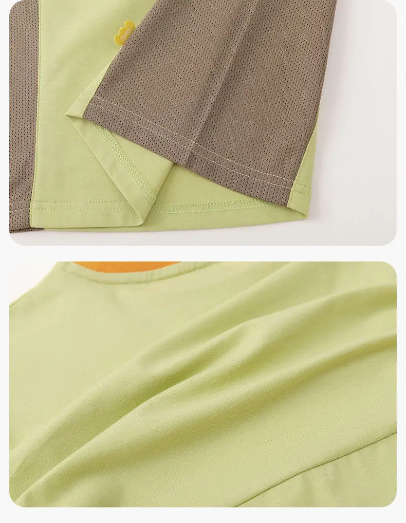 Dudu Boys Mesh T-Shirt Light Green Brown — feature 16