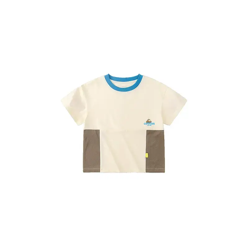 Dudujia Boys T-Shirt Cream Blue Sleeve Design - Image 7