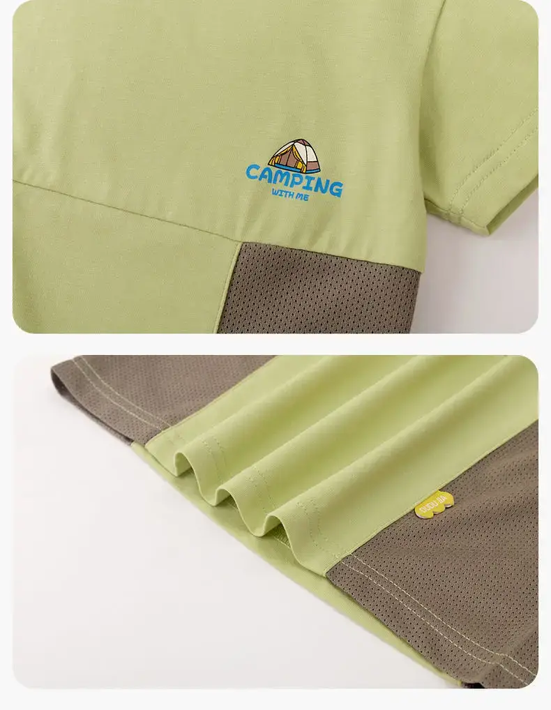 Dudujia Boys T-Shirt Cream Blue Sleeve Design — feature 13
