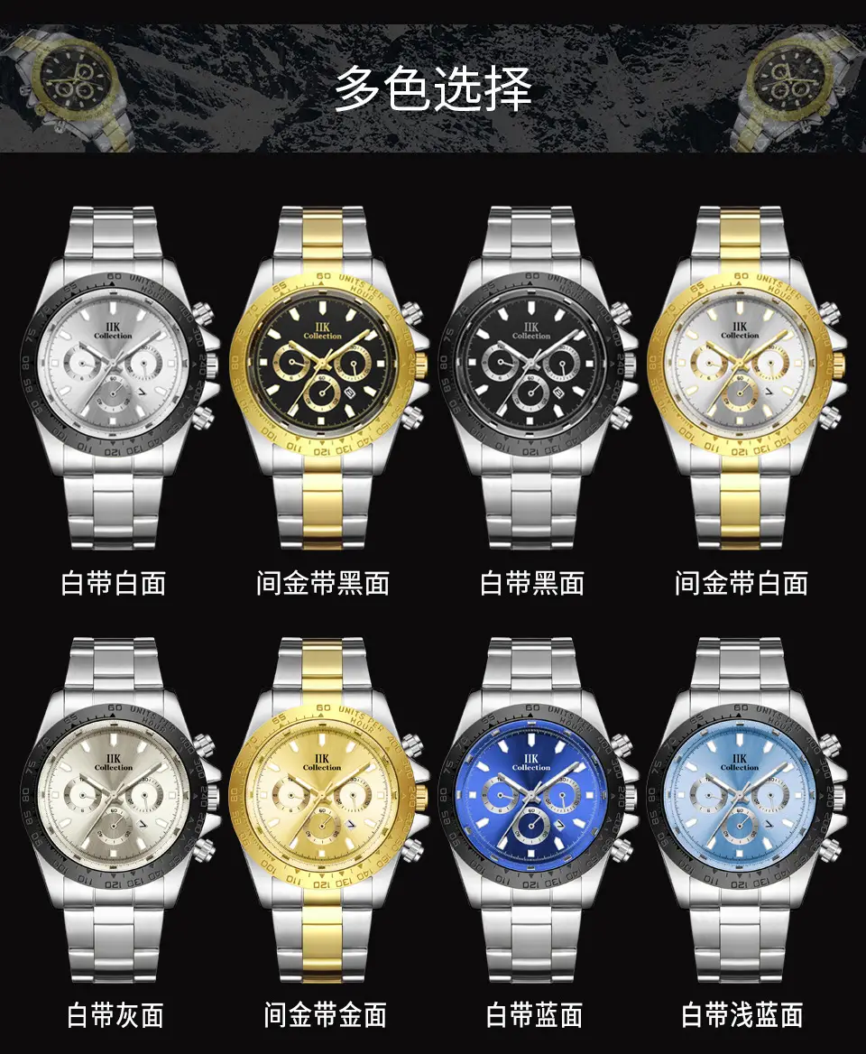 IIK Chrono Gold Stainless Steel Men's Watch — feature 3