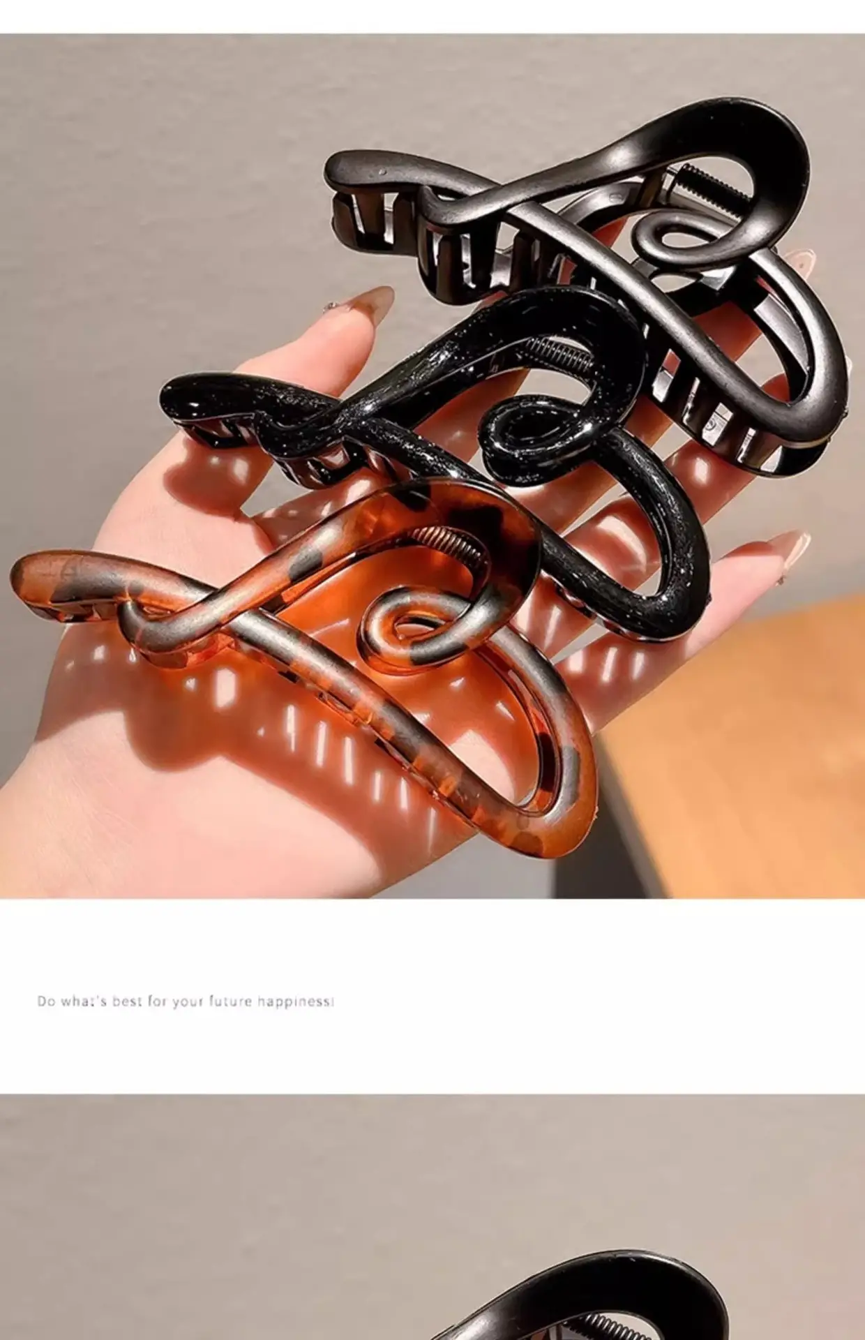 Women's Back-Of-Head Hair Clip with Heart Design — feature 9