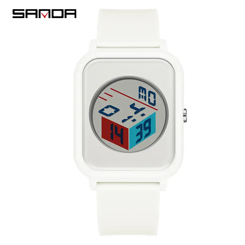 Sanda Digital Watch White LED Display Multi-Function - Image 3