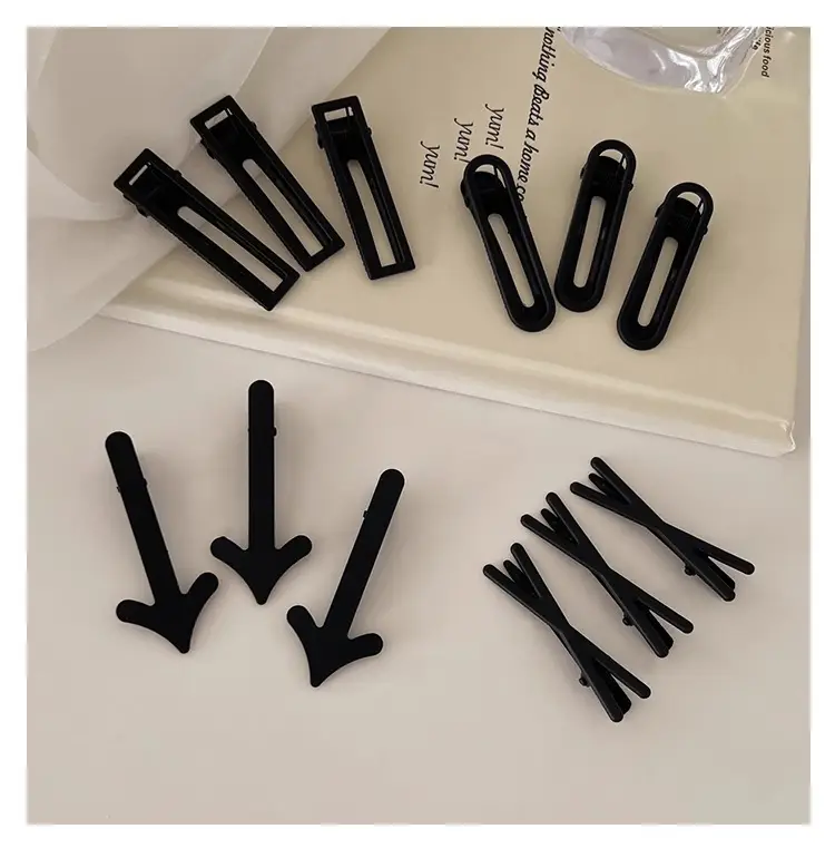 Black Simple Frosted Hairpins for Women — feature 10