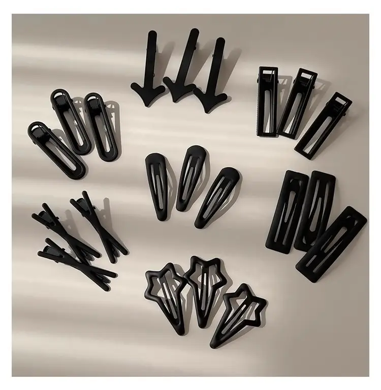 Black Simple Frosted Hairpins for Women — feature 5
