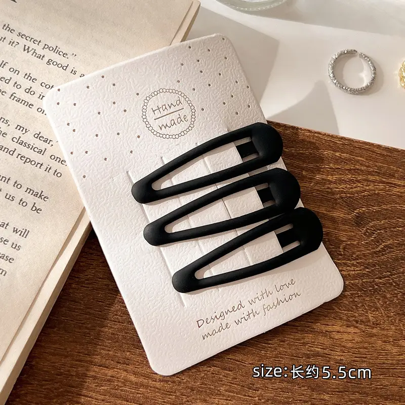 Black Simple Frosted Hairpins for Women - Image 6