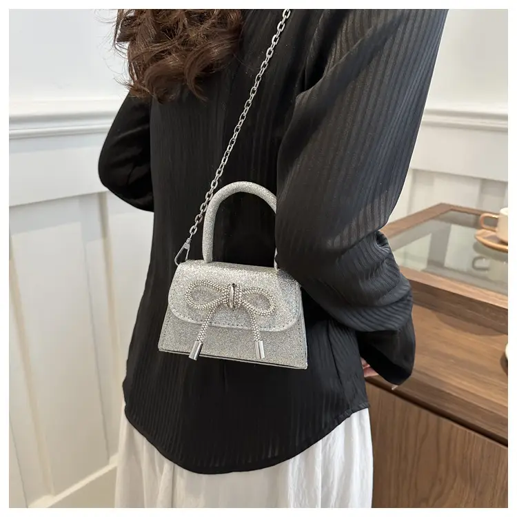 White Mini Bow Chain Shoulder Bag for Women — feature 10