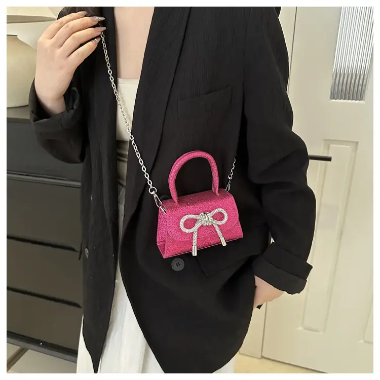 White Mini Bow Chain Shoulder Bag for Women — feature 24