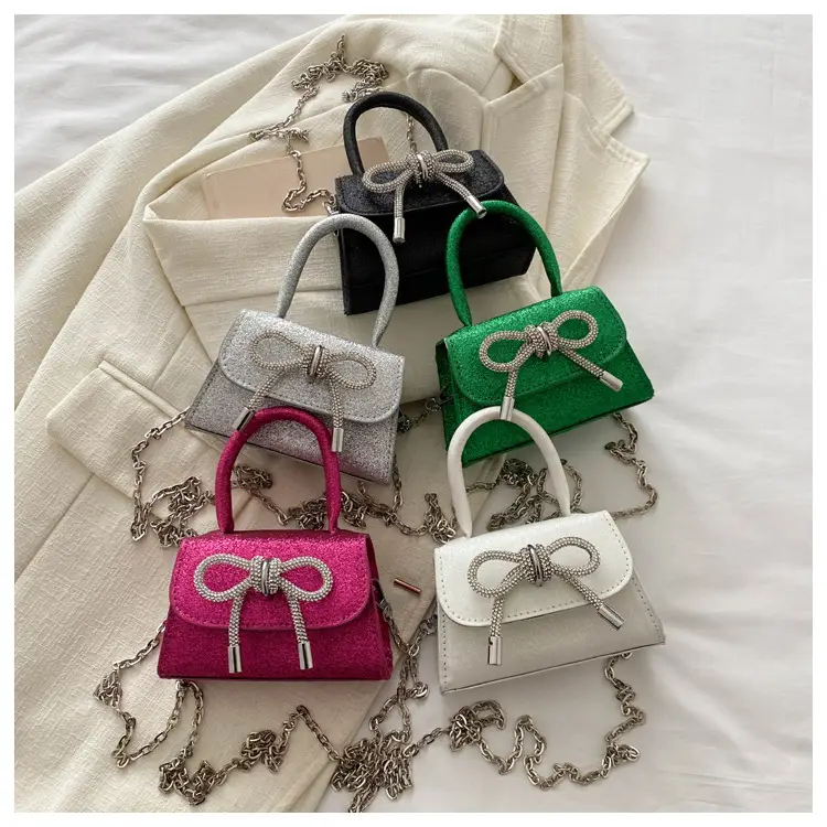 White Mini Bow Chain Shoulder Bag for Women — feature 32