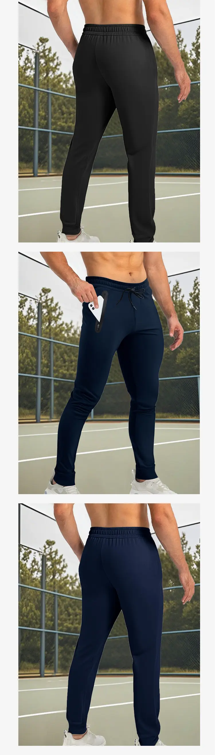 Men's 2026 Spring Sports Pants Tan Muscle Fit — feature 11
