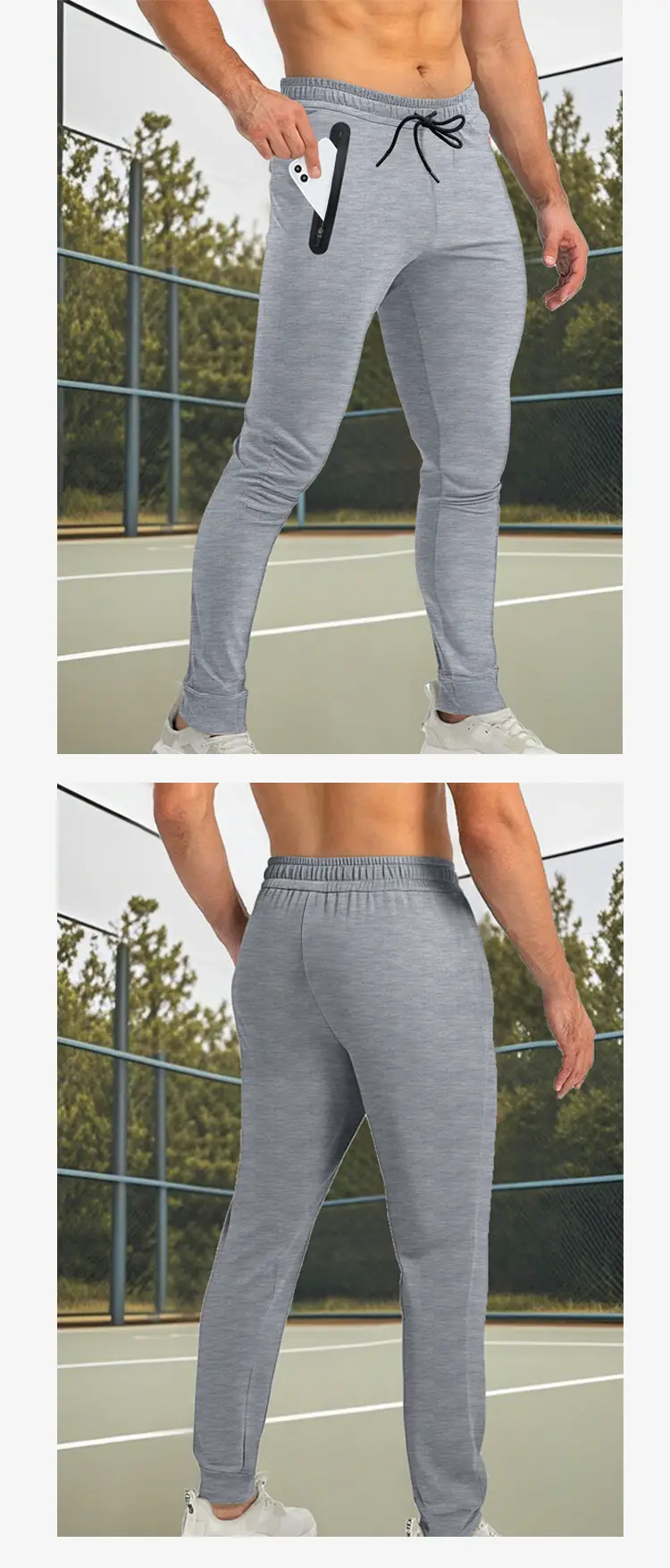 Men's 2026 Spring Sports Pants Tan Muscle Fit — feature 12