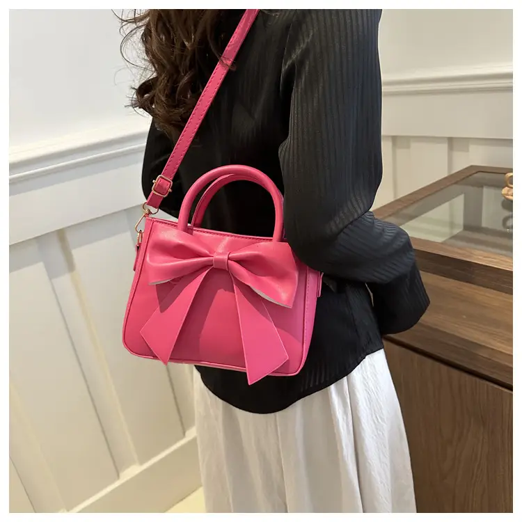 Pink Bow Shoulder Bag for Women 2024 Spring — feature 12