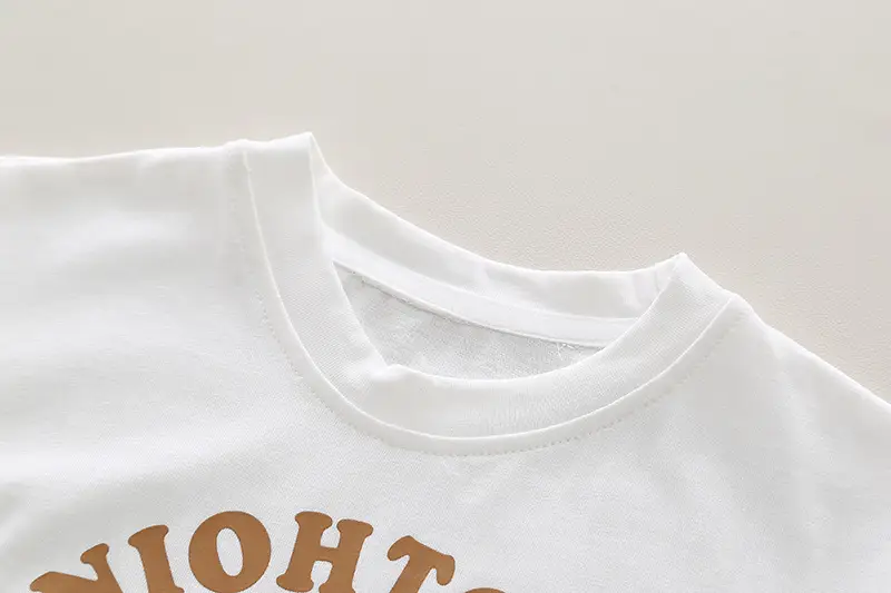 Children Cotton T-Shirt Shorts Set Brown Moon Print Casual Summer — feature 6
