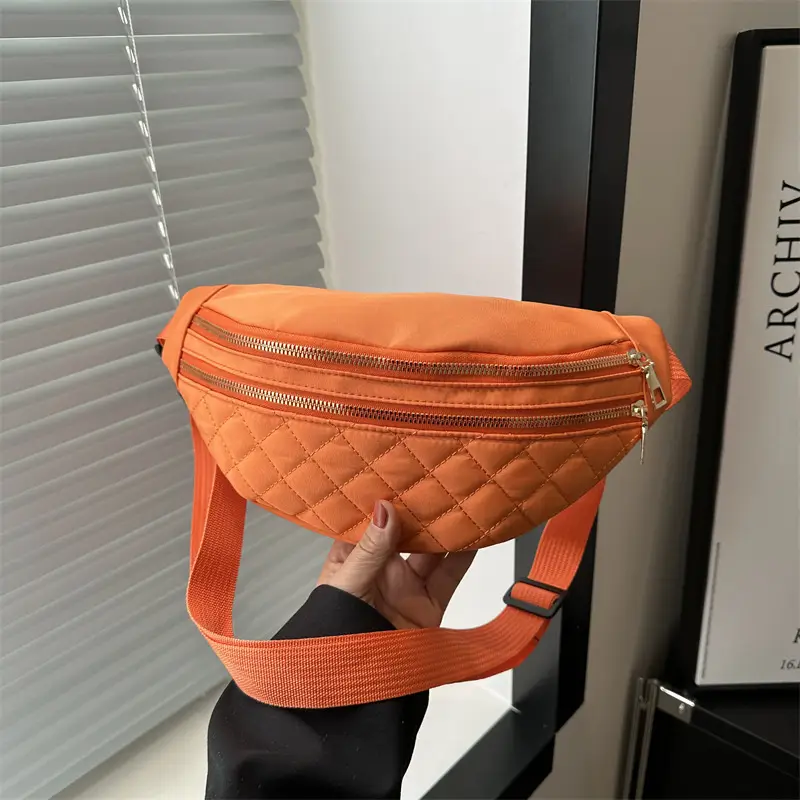 Black Quilted Chest Messenger Bag for Women - Image 8