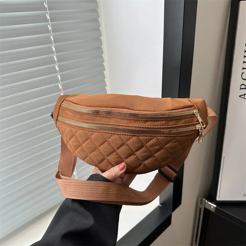 Black Quilted Chest Messenger Bag for Women - Image 9