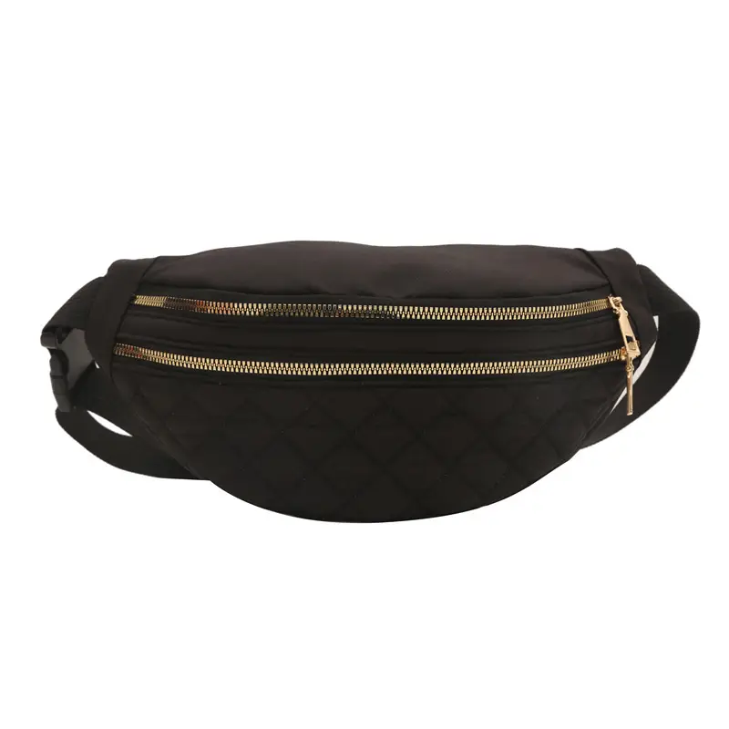 Black Quilted Chest Messenger Bag for Women - Image 10
