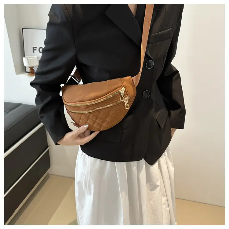 Black Quilted Chest Messenger Bag for Women — feature 11