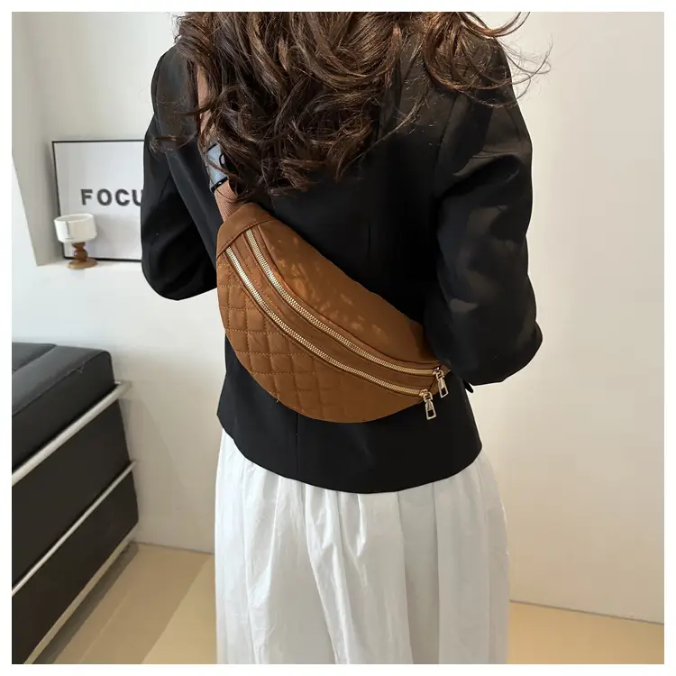 Black Quilted Chest Messenger Bag for Women — feature 12