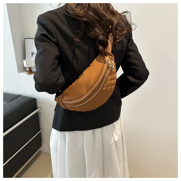 Black Quilted Chest Messenger Bag for Women — feature 13