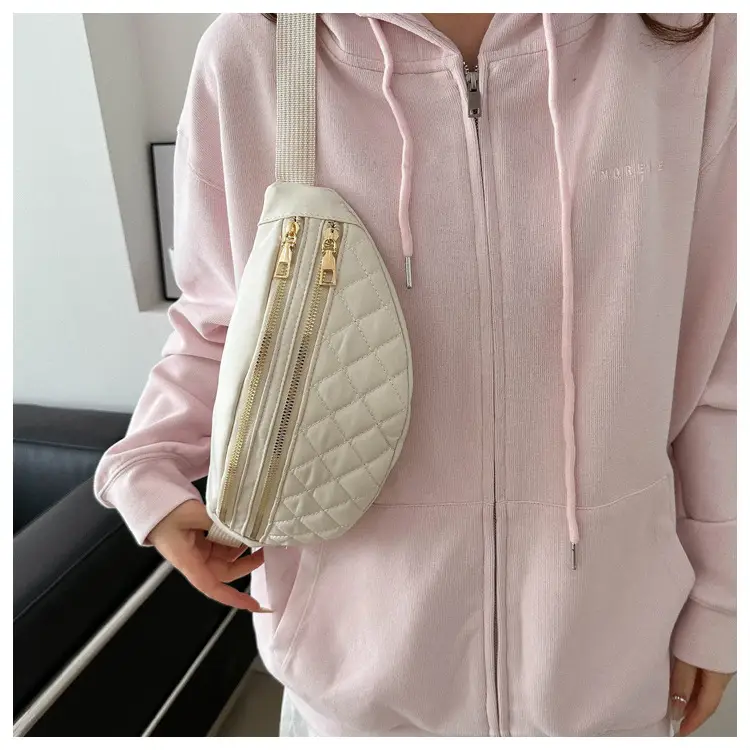 Black Quilted Chest Messenger Bag for Women — feature 17